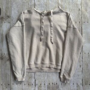 Aerie Soft Cream Knit Hoodie